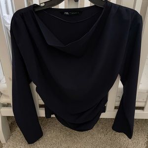 Zara navy blouse